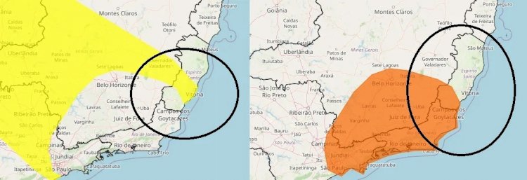 Dois alertas para temporais no Espírito Santo até sexta-feira (21)