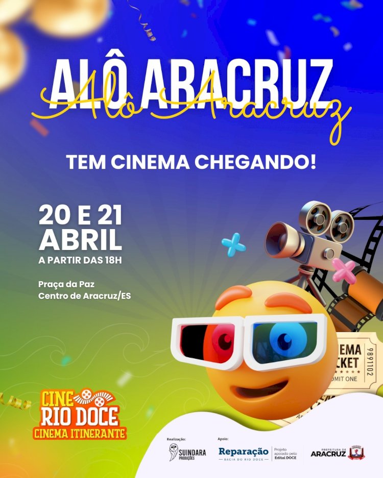 Cinema e pipoca grátis na Praça da Paz